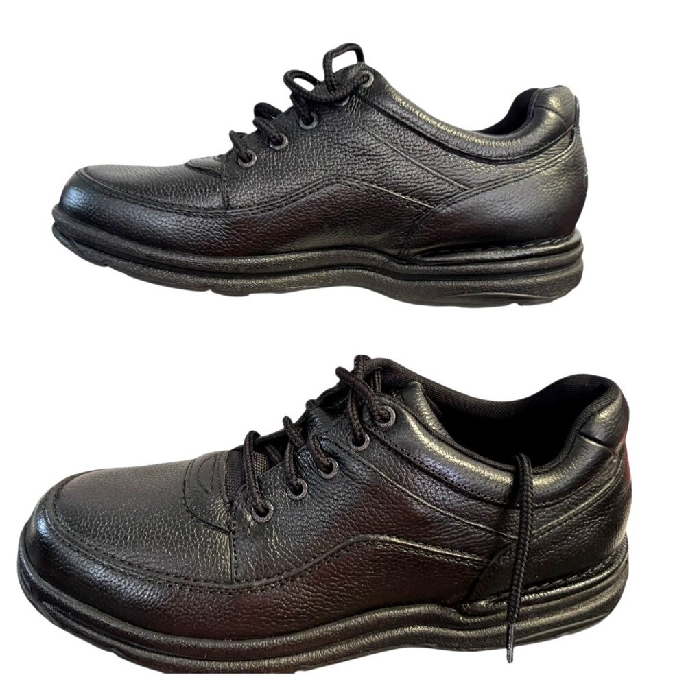 Rockport Mens World Tour Classic Black‎ Leather Lace-Up Shoes Size 10.5 NWOB